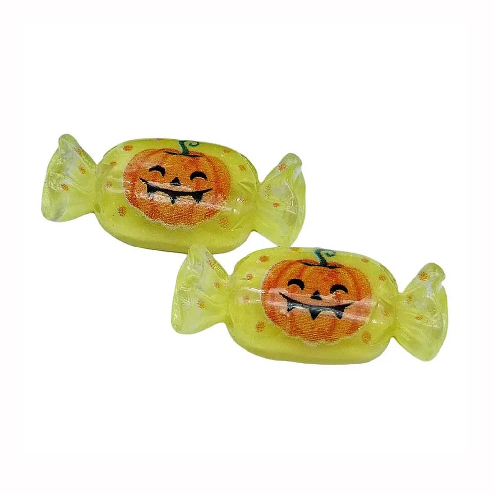 Cute 100Pcs Resin Simulation Halloween Candy Cabochon Flatbacks Scrapbook Phone Case Decoration DIY Hair Bows Center Accessories