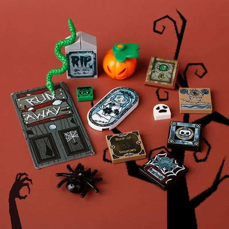 Building Blocks Printed Bricks Seafood Vegetables Ice Cream Express Package Computer Controller Christmas Halloween Gifts MOC