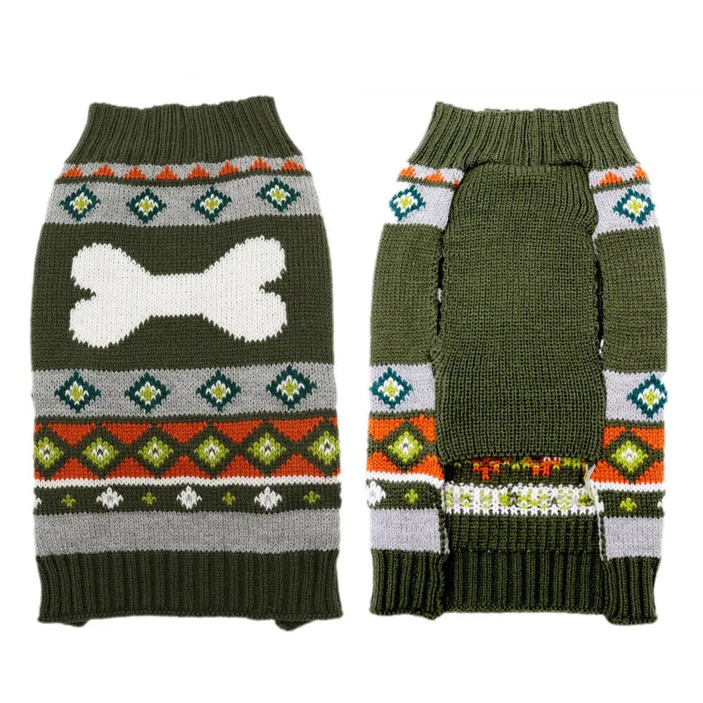 Xmas Luxury Dog Clothes Winter Pet Dog Coat Pet Sweater Christmas Cute Printed Pet Costume Chihuahua Clothing Puppy Warm Sweater