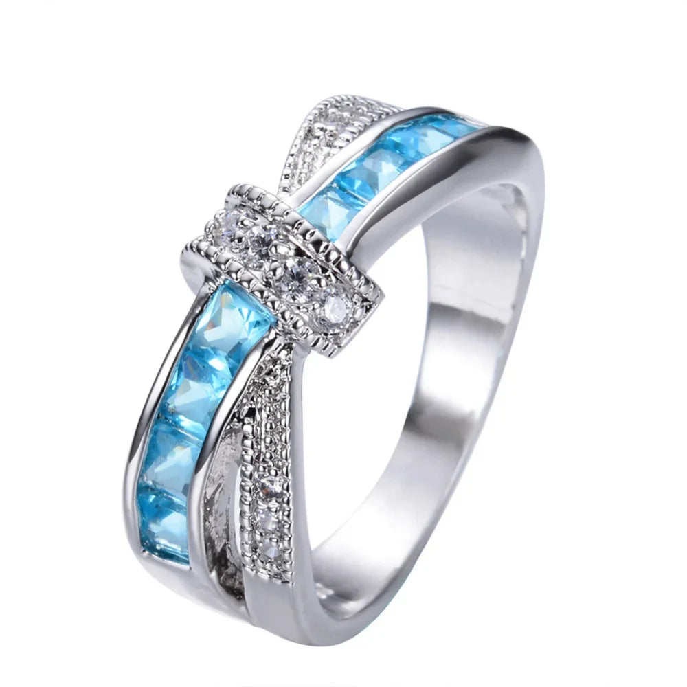 925 sterling Silver Luxury Colored zircon Rings For Women size 6-10 Fashion Party Wedding Accessories Jewelry Christmas gifts