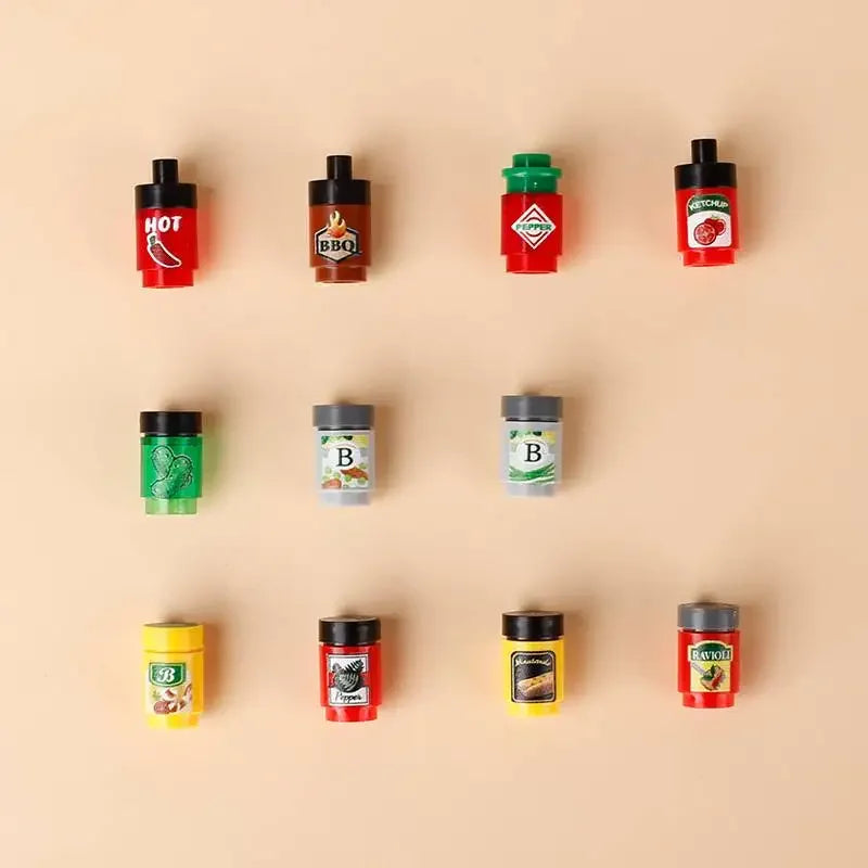 Building Blocks Printed Bricks Seafood Vegetables Ice Cream Express Package Computer Controller Christmas Halloween Gifts MOC