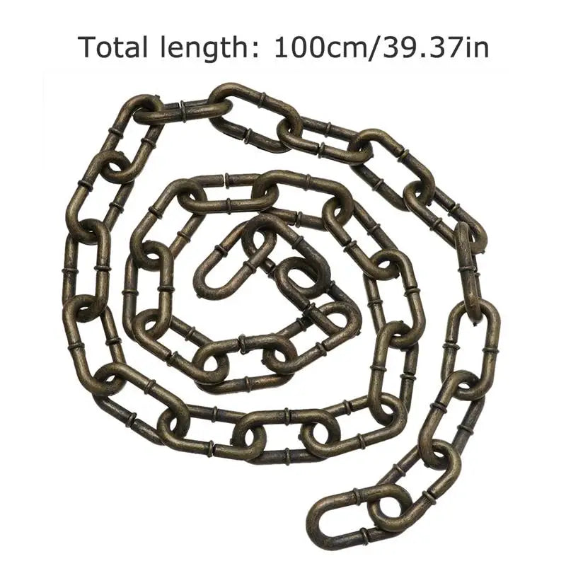 Halloween Simulation Iron Chain Prop Decorate Chain for Halloween Party Men Women Fashion Jewelry Necklace Basic Punk Style deco