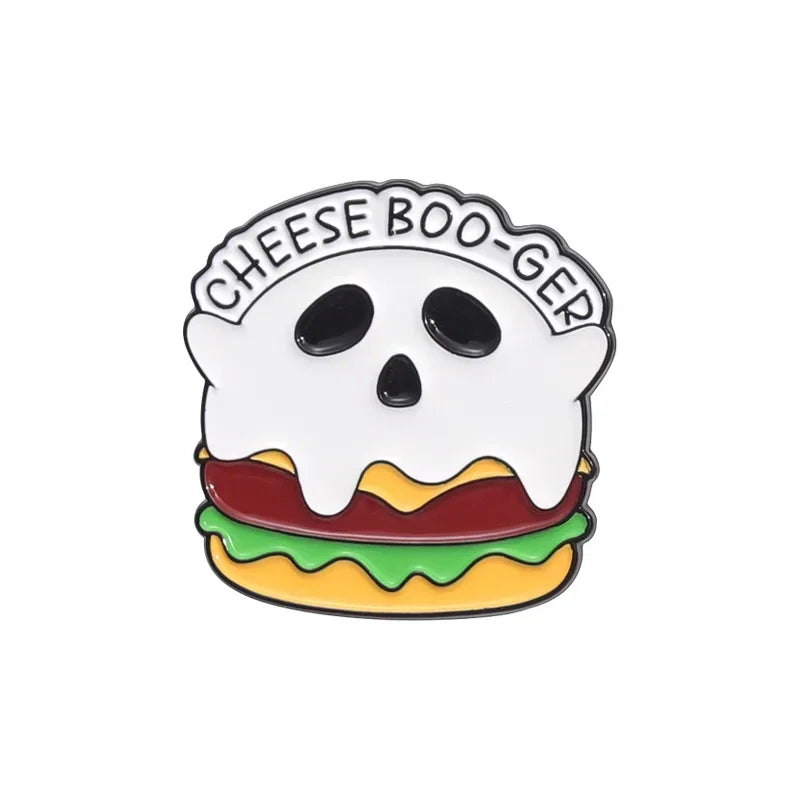 Cartoon Sunglasses Ghost Collected Enamel Pin Funny Spooky Boo With Black Cat Brooch Clothes Lapel Badge Halloween Jewelry Gifts