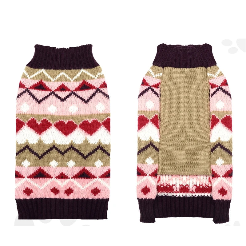 Xmas Luxury Dog Clothes Winter Pet Dog Coat Pet Sweater Christmas Cute Printed Pet Costume Chihuahua Clothing Puppy Warm Sweater