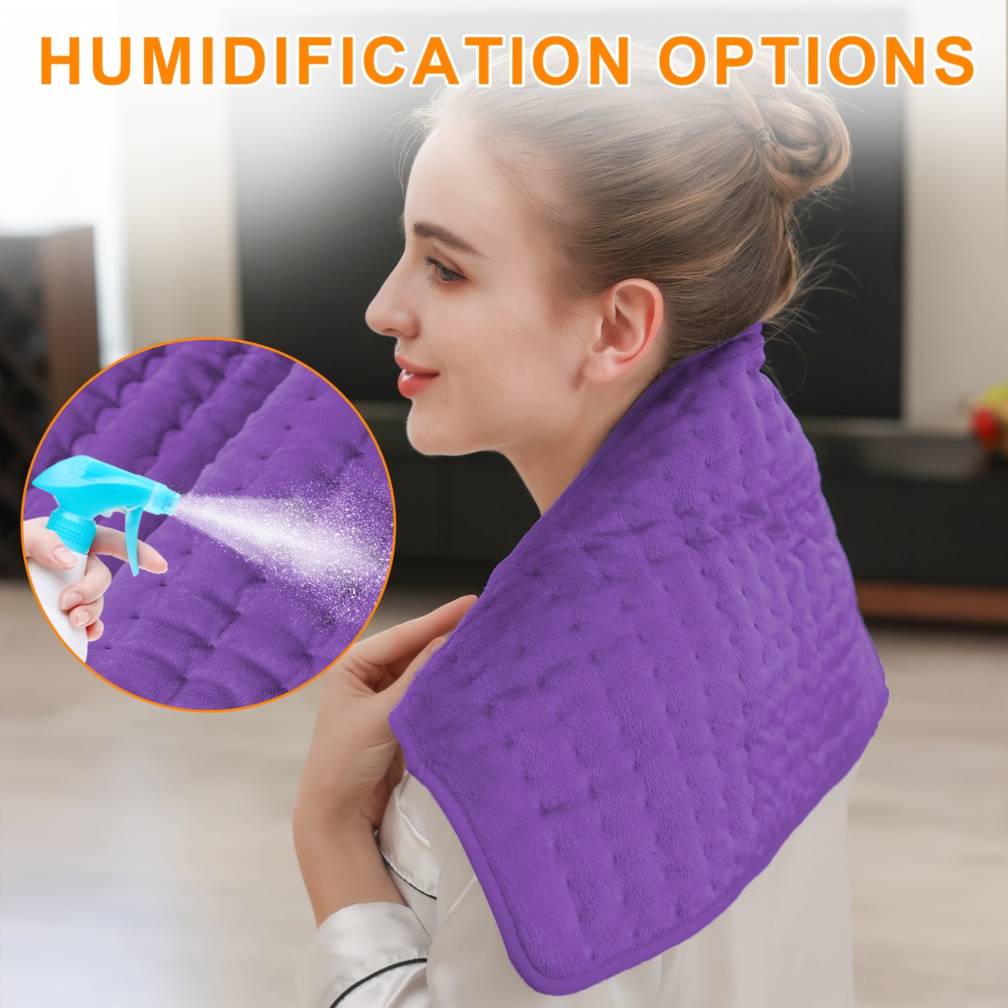 Extra Large Heating Pad, Electric Heating Pad, Portable, 24 "x12", 6 Heating Levels, Quickly Heats Up To 140 ° F, Automatically Shuts Off In 2 Hours, Leg, Shoulder, Knee, Neck Heating - Machine Washable, Ideal Gift For Paren