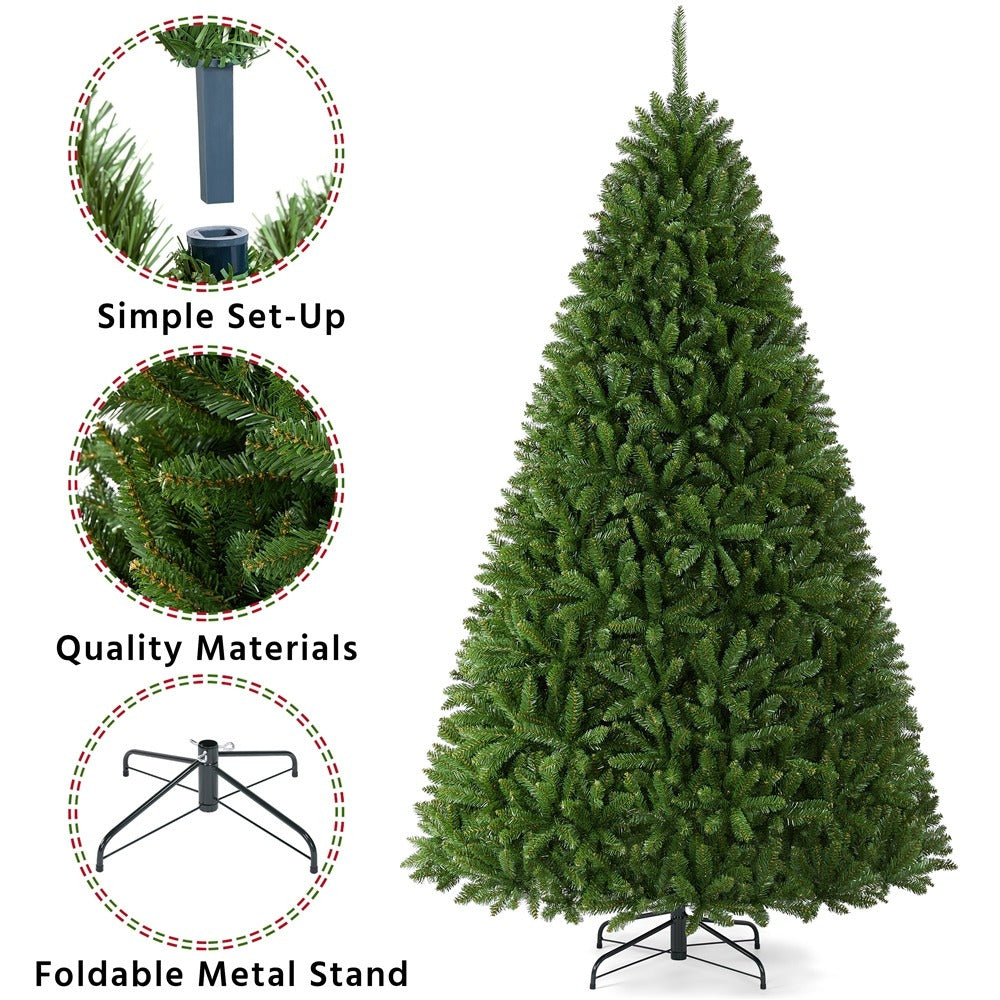Costoffs Halloween 6ft/7.5ft Unlit Artificial Christmas Tree with Foldable Stand Hinged Spruce Holiday Decoration Green