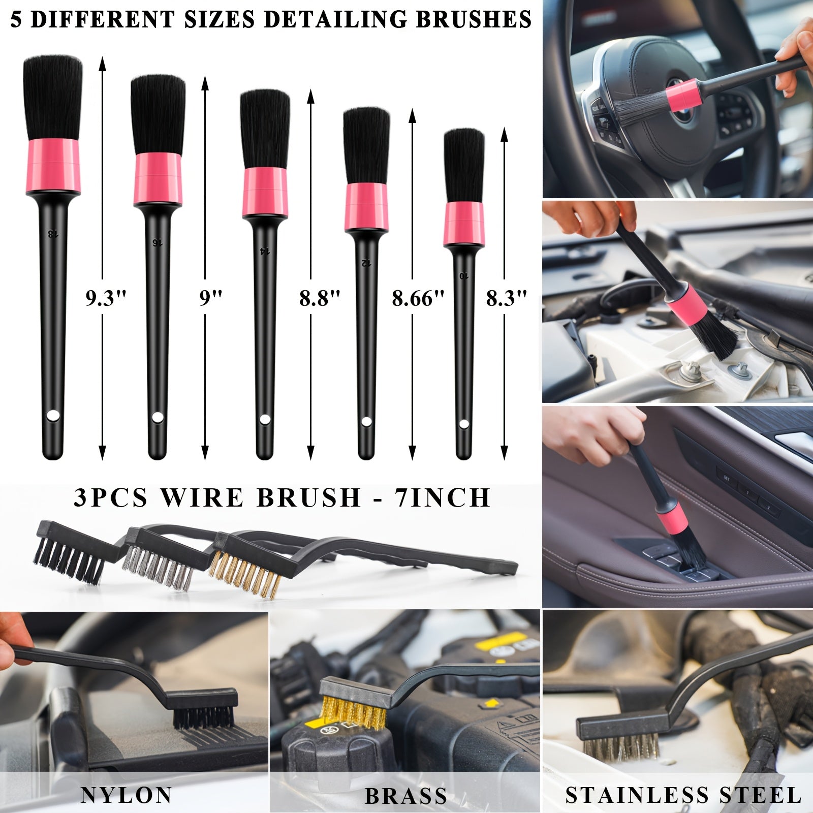 FCLUSLL 41pcs Car Cleaning And Washing Kit, Internal Detail Cleaning Kit, Equipped with High-power Handheld Vacuum Cleaner, Foldable Bucket, Windshield Tool, Snow Shovel, Tire Brush, Complete Set Of Car Care Tools, Holiday Gi