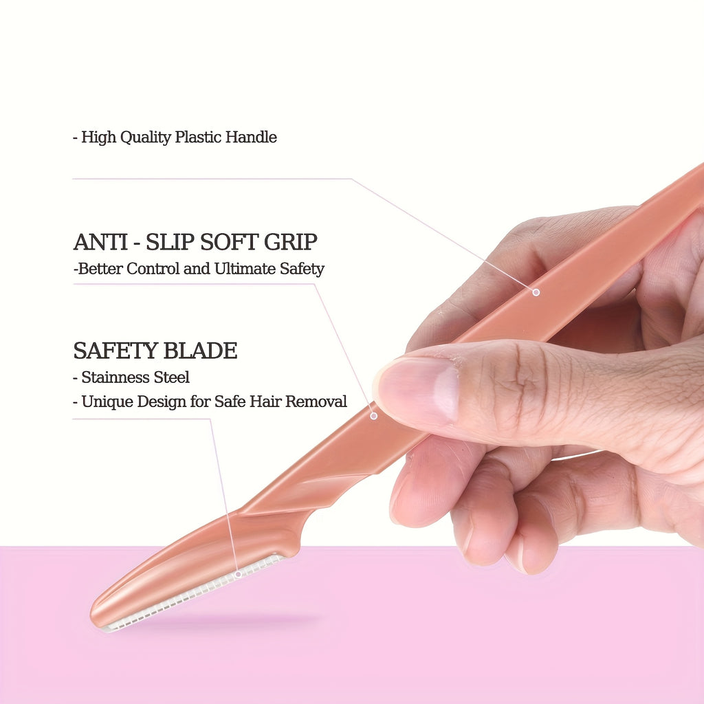 24pcs Eyebrow Shaver & Face Shaver for Women & Men - Eyebrow Trimmer with Protective Cover, Safe & Painless Facial Hair Remover for Upper Lip, Beginners, Personal Care Grooming Tools