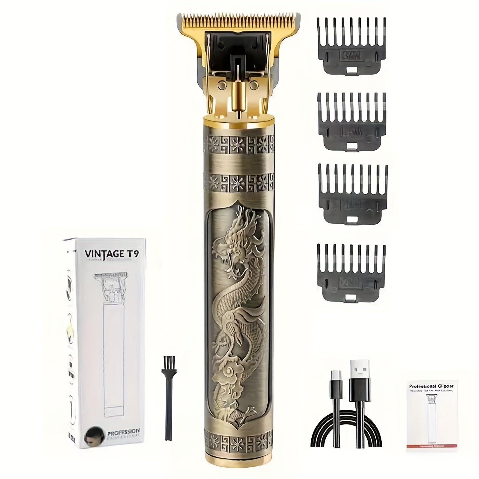 3-in-1 Set/2-in-1 Set/1pc Men's Hair Clipper Set And Beard Trimmer Set Men's Hair Clippers USB Charging Hair Clipper - LCD Power Display Suitable for Travel And Home Use, Comes with 4 Comb Attachments Men's Gift Birthday Gift