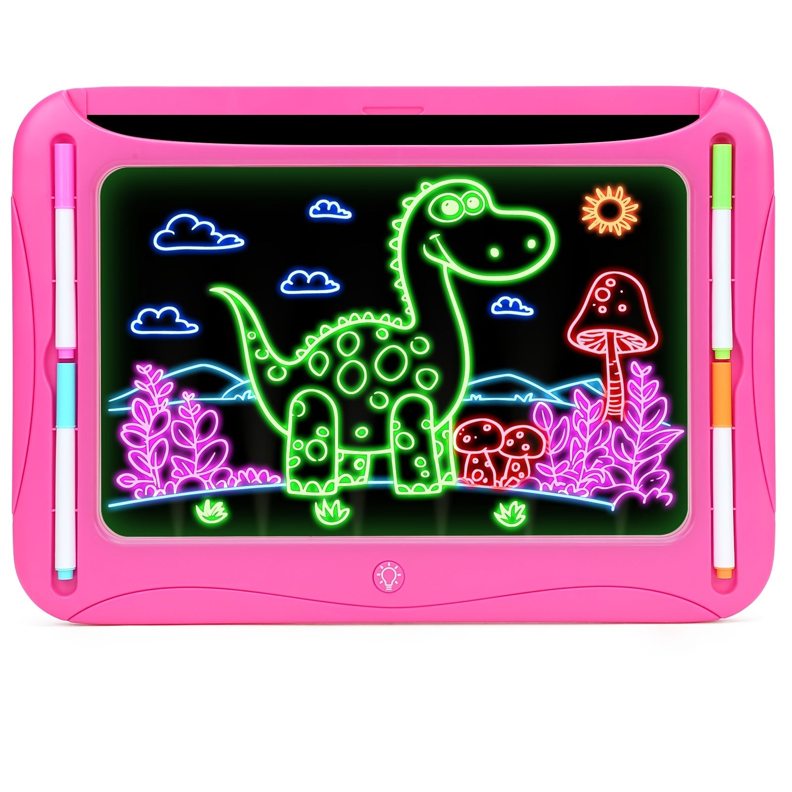 LED Light-Up Drawing Writing Doodle Board, Learning Travel Toy with 9 Double-Sided Cards, 6 Markers, Art Set, Suitable for Birthday Gifts And Christmas Gifts for Girls And Boys Aged 3-8.