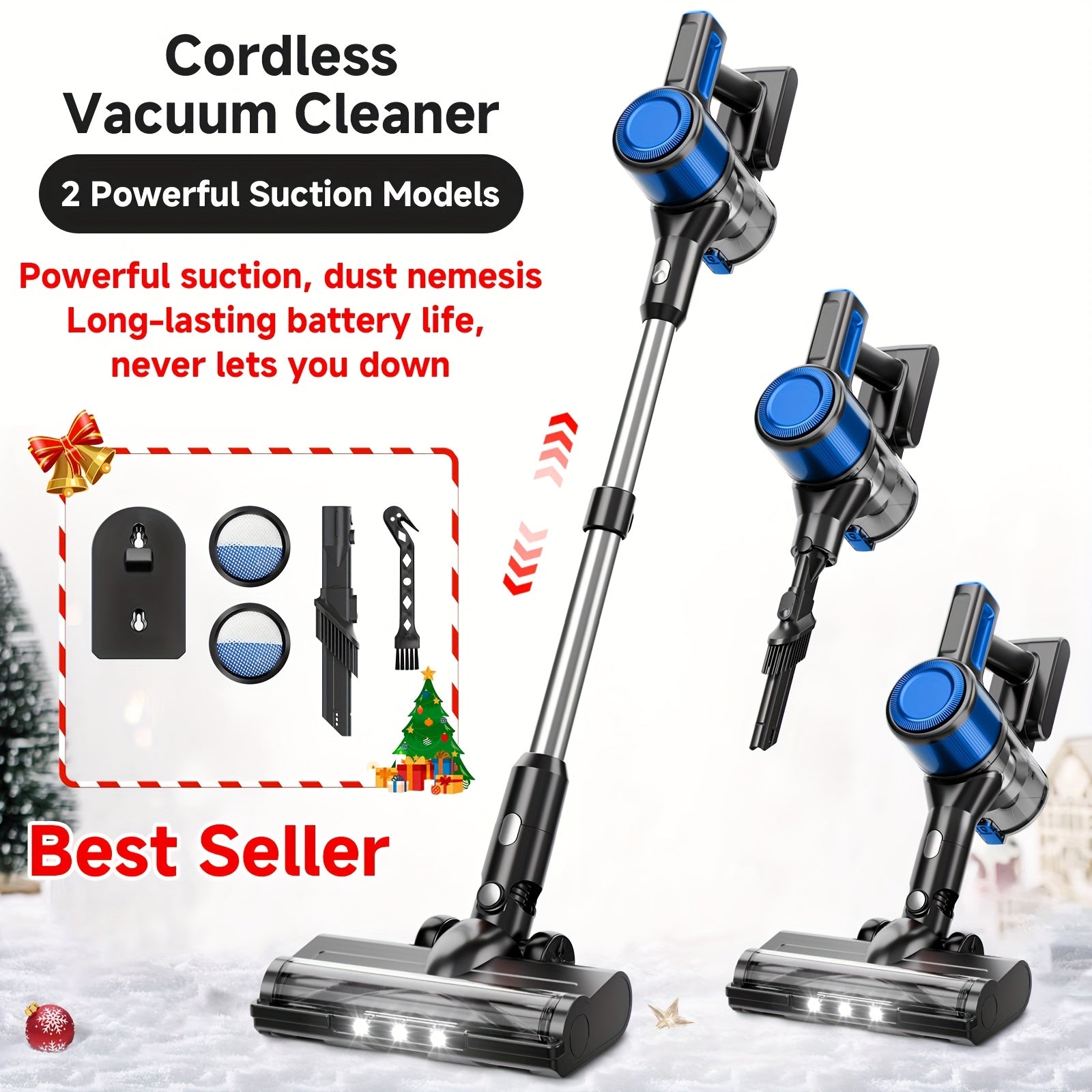 Cordless Vacuum Cleaner, MAX 70Kpa Powerful Stick Vacuum with 45min Runtime, Anti-Tangle Vacuum Cleaners for Home, 50.72oz Dust Cup, Rechargeable wired/Wireless Vacuum for Hardwood Floor Carpet Pet Hair, Cordless Vacuum Clean