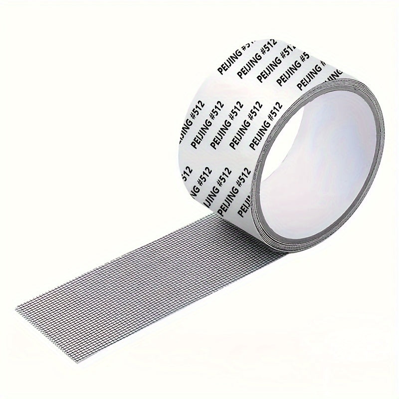 One Roll Window Barrier Repair Tape, Self-Adhesive Mesh Patch Set, Fiberglass Covering For Doors And Windows, Repair Holes And Tears, Mosquito Repellent, Home And Office Use, Length 2.5m/98.4in