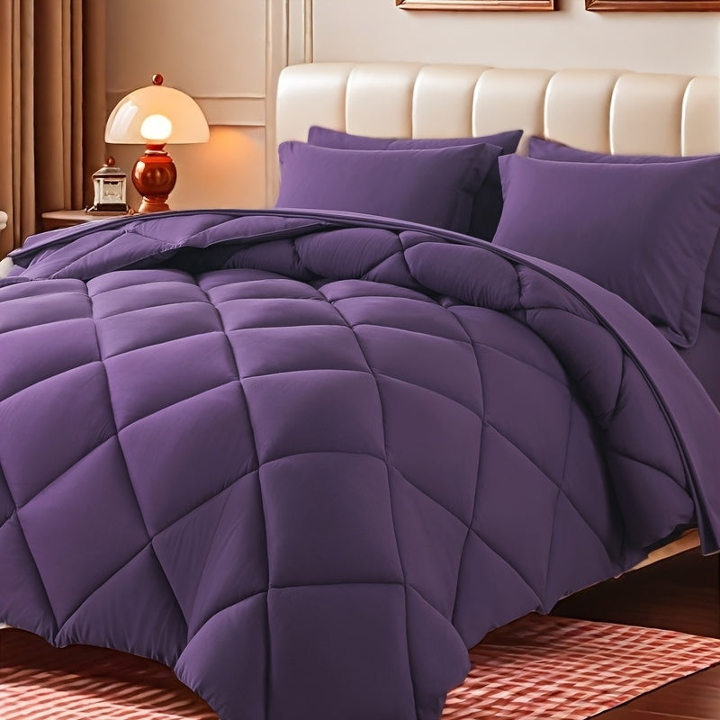 Cosybay 7pcs Luxurious Comforter Set-Breathable Comforter-Ultra-Soft Fluffy Fiber Filling, Warmth for All Seasons-Quilted Comforter, Flat Sheet, Fitted Sheet, Pillowcases, Pillow Shams, Bed In A Bag, Pumpkin Color Halloween C