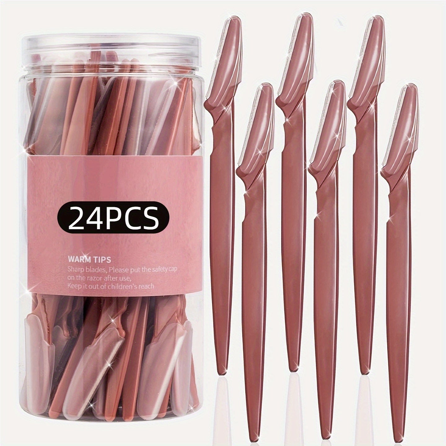 24pcs Eyebrow Shaver & Face Shaver for Women & Men - Eyebrow Trimmer with Protective Cover, Safe & Painless Facial Hair Remover for Upper Lip, Beginners, Personal Care Grooming Tools