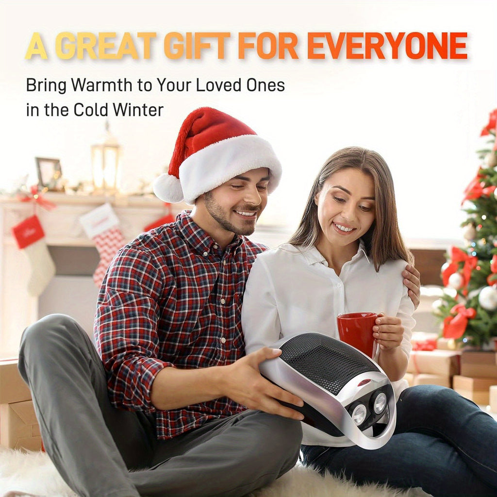 1500W Small Space Heater, Electric Heater, PTC Fast Heating Ceramic Heater, 3 Modes, Adjustable Thermostat, Overheat/ Tip-Over Protection, Portable Heater Fan for Office Room Desk Indoor Use, Silver.