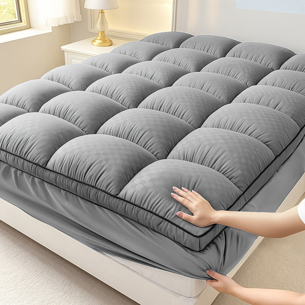 Extra Thick Queen Mattress Topper with 1000GSM Heavyweight - Cooling Quilted Fitted Bed Pad, 8-21" Deep Pocket, Stretchable Mattress Protector, Machine Washable, Spill & Bedbug Proof, Multi-Color Options ( Shown) for Enhanced