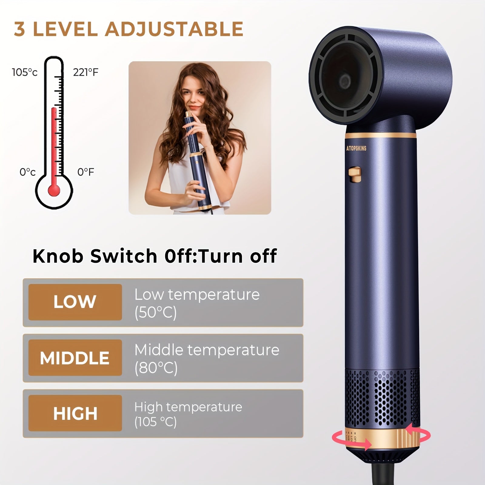 5in 1 Blow Dryer Brush, Upgrade Hair Dryer Brush Air Curler Air Curling Wrap Styler, Detachable Hot Air Brush Negative Ion Curling Brush Iron, Hair Styling Tools for Drying Curling Straightening