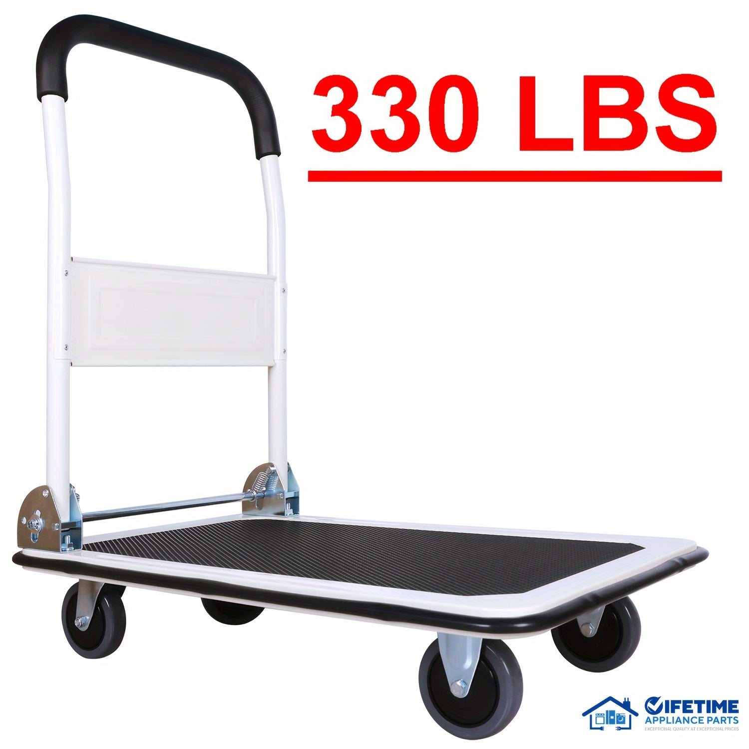 Heavy Duty Large Foldable Push Cart with 330/660 lb Capacity - Heavy-Duty Iron Construction, Swivel Push Handle, Space-Saving Collapsible Design, Manual Hand Truck For Home, Moving - Ideal For Large Items, Furniture, Applianc