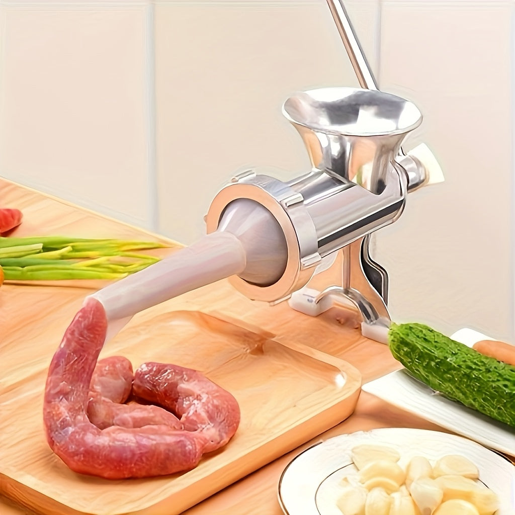 Manual Meat Grinder with Table Clamp - Heavy-Duty Stainless Steel Hand Crank Meat Grinder for Ground Beef, Pork, Chicken, Vegetables - No Electricity Needed, Meat Grinder For Kitchen, Vegetable Processing, Durable Constructio