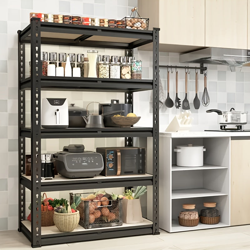 [Heavy Duty Shelving] Heavy Duty 5 Tier 2000LBS Metal Shelving Units | 72"H/60"H Garage Shelving Storage Shelves, Adjustable Metal Shelving Unit For Garage Shelves Utility Rack Shelf For Basement Pantry Closet Shelves, Black,