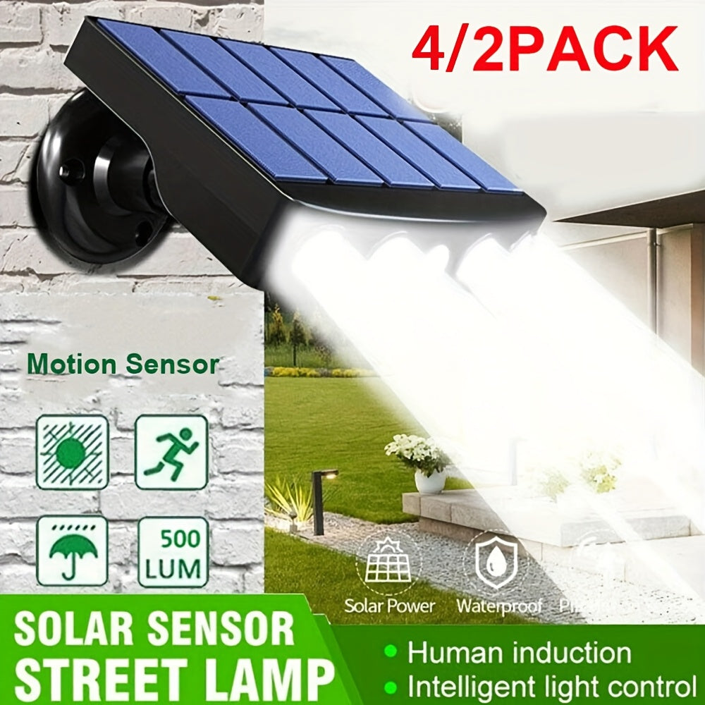 1/2/4pcs Commercial Solar Wall Lights Outdoor - Smart Motion Sensor, IP44 Waterproof, Auto On/Off Dusk to Dawn for Courtyard, Porch, Deck & Garden Security Lighting (Acrylic Cover, 120° Wide Beam)