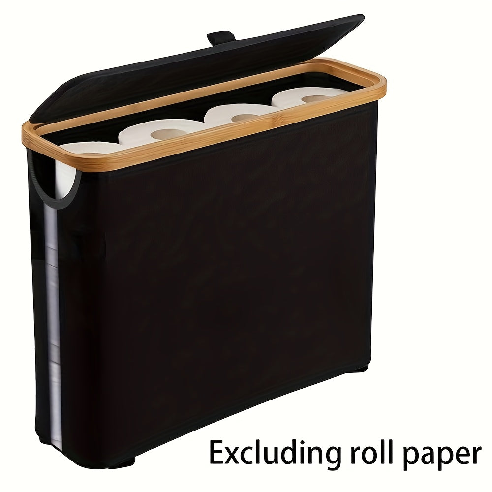 Toilet Paper Basket, Bamboo Toilet Paper Storage - Ultimate Bathroom Storage with Bamboo Lid, Large Toilet Paper Holder Can Hold 9 Rolls, Bathroom Toilet Paper Storage Cabinet, Toilet Paper Storage Containers
