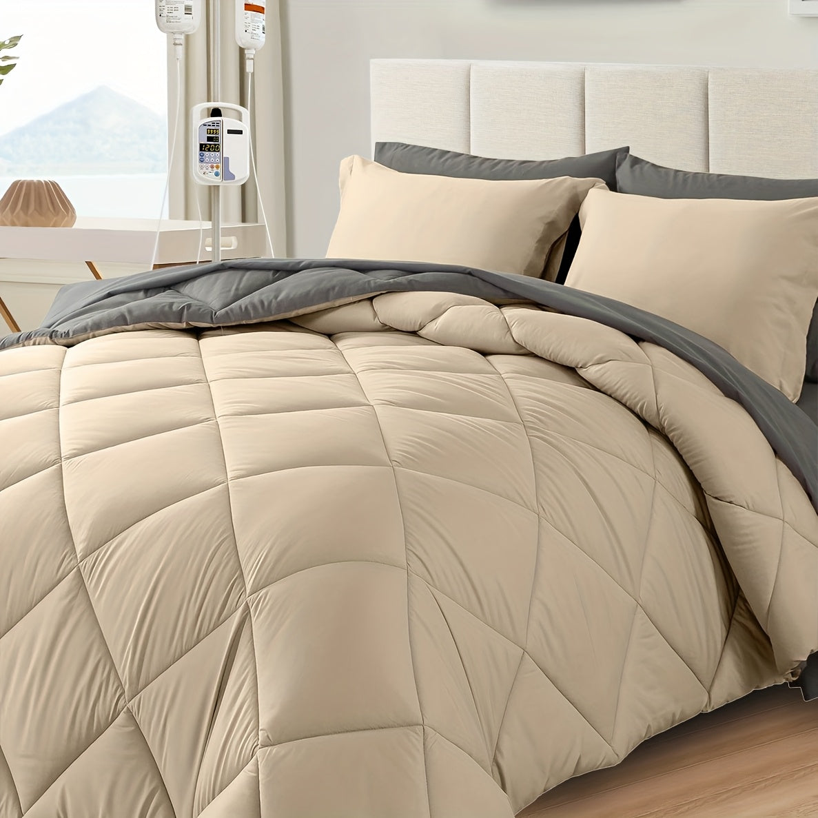 Cosybay 7pcs Luxurious Comforter Set-Breathable Comforter-Ultra-Soft Fluffy Fiber Filling, Warmth for All Seasons-Quilted Comforter, Flat Sheet, Fitted Sheet, Pillowcases, Pillow Shams, Bed In A Bag, Pumpkin Color Halloween C