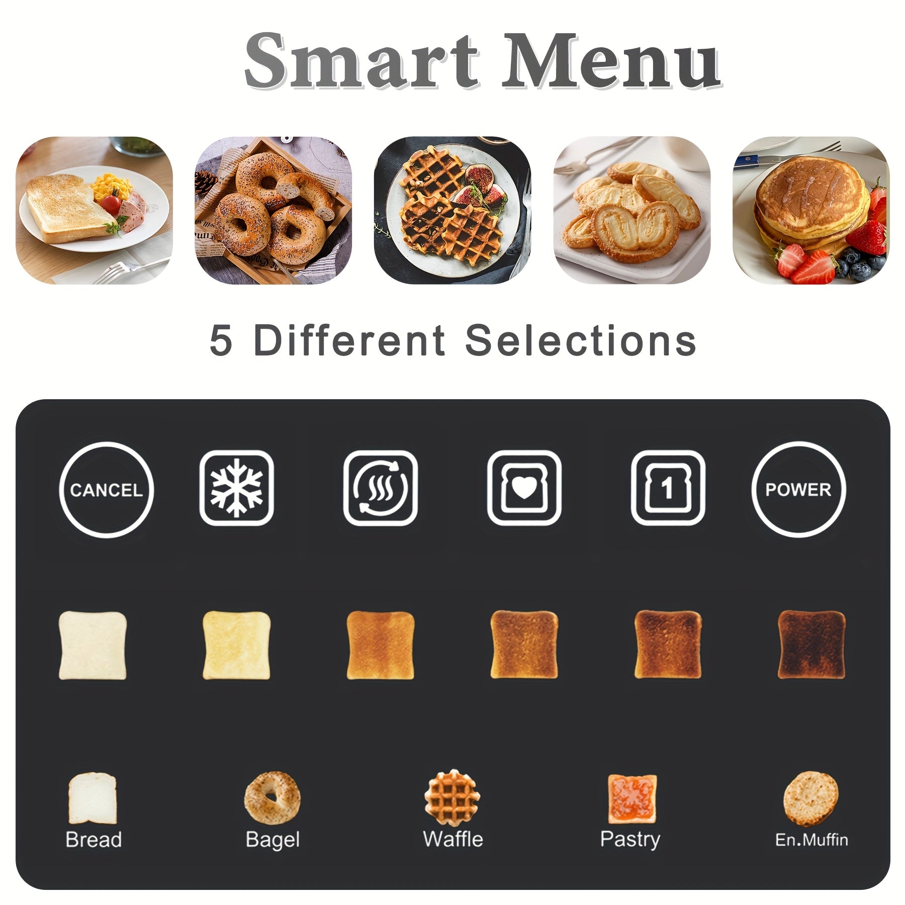 Long Slot Toaster 4 Slice, Touch Screen LED Display, 1.5" Extra Wide Slots for Thick Bread & Bagels, Countdown Timer, Memory Function, Dual Independent Control, 6 Shade Settings, Stainless Steel