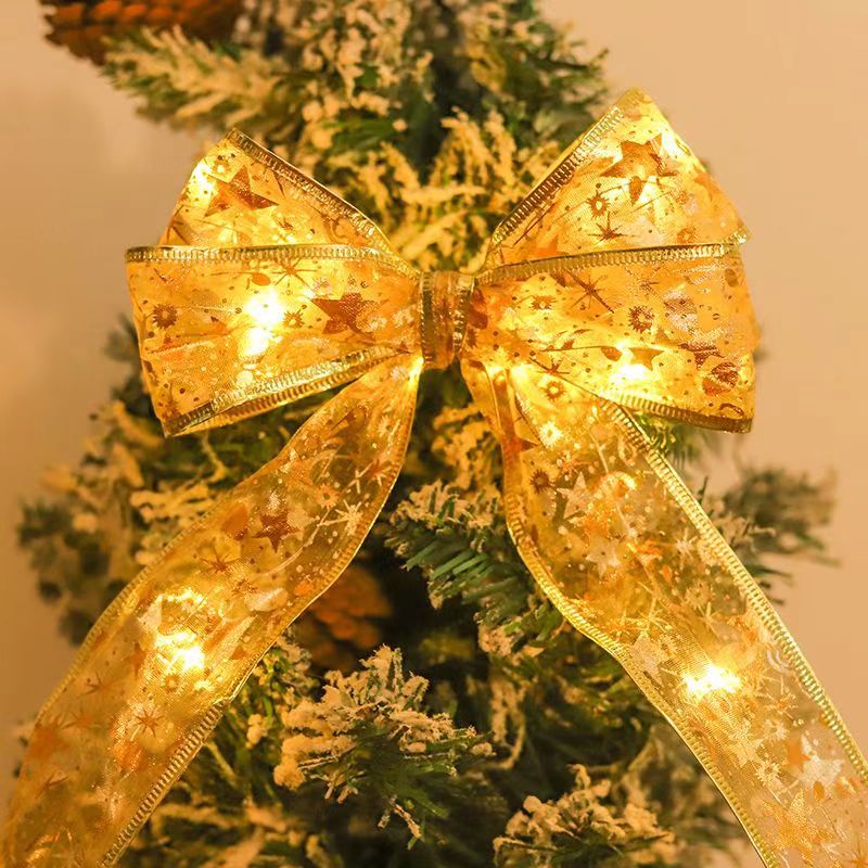 1pc 39.37/118.11/196.85/393.7inch Golden Christmas Ribbon Fairy Lights - Elegant ribbon shaped garland decoration with warm glow ( - Suitable for indoor Christmas trees, stairs, garlands, parties - Durable plastic holiday lig