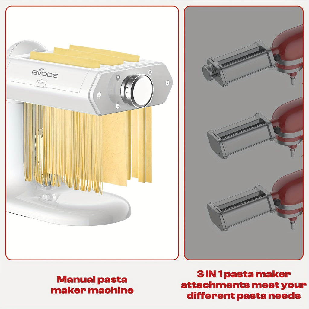 Manual Pasta Maker Machine, 3-in-1 Pasta Maker With 7 Adjustable Thickness Settings, Noodle Maker, Manual Pasta Maker For Pasta Roller, Spaghetti Cutter, Fettuccine Cutter