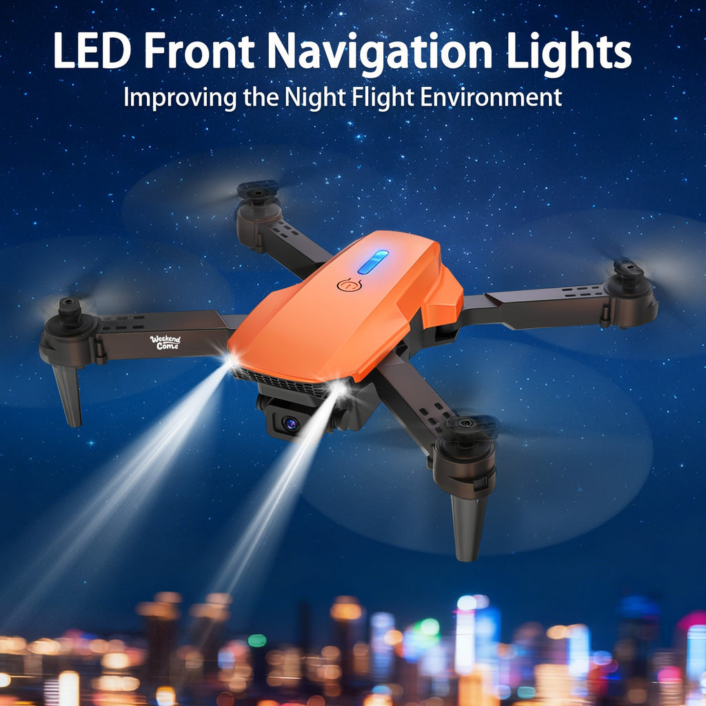 E88/E99 Black/Orange Drone With Camera, Foldable Rc Drone With APP Control, S2S Black Drone With Camera, Real-time Video Remote Control Quadcopter, Comes With 2 Batteries, Birthday Gift Indoor And Outdoor Drone Aircraft, Chri