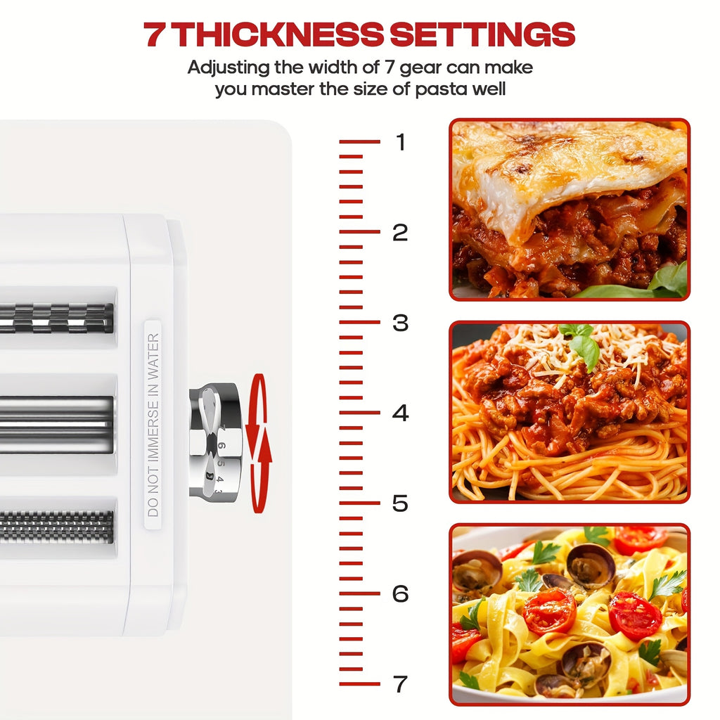 Manual Pasta Maker Machine, 3-in-1 Pasta Maker With 7 Adjustable Thickness Settings, Noodle Maker, Manual Pasta Maker For Pasta Roller, Spaghetti Cutter, Fettuccine Cutter