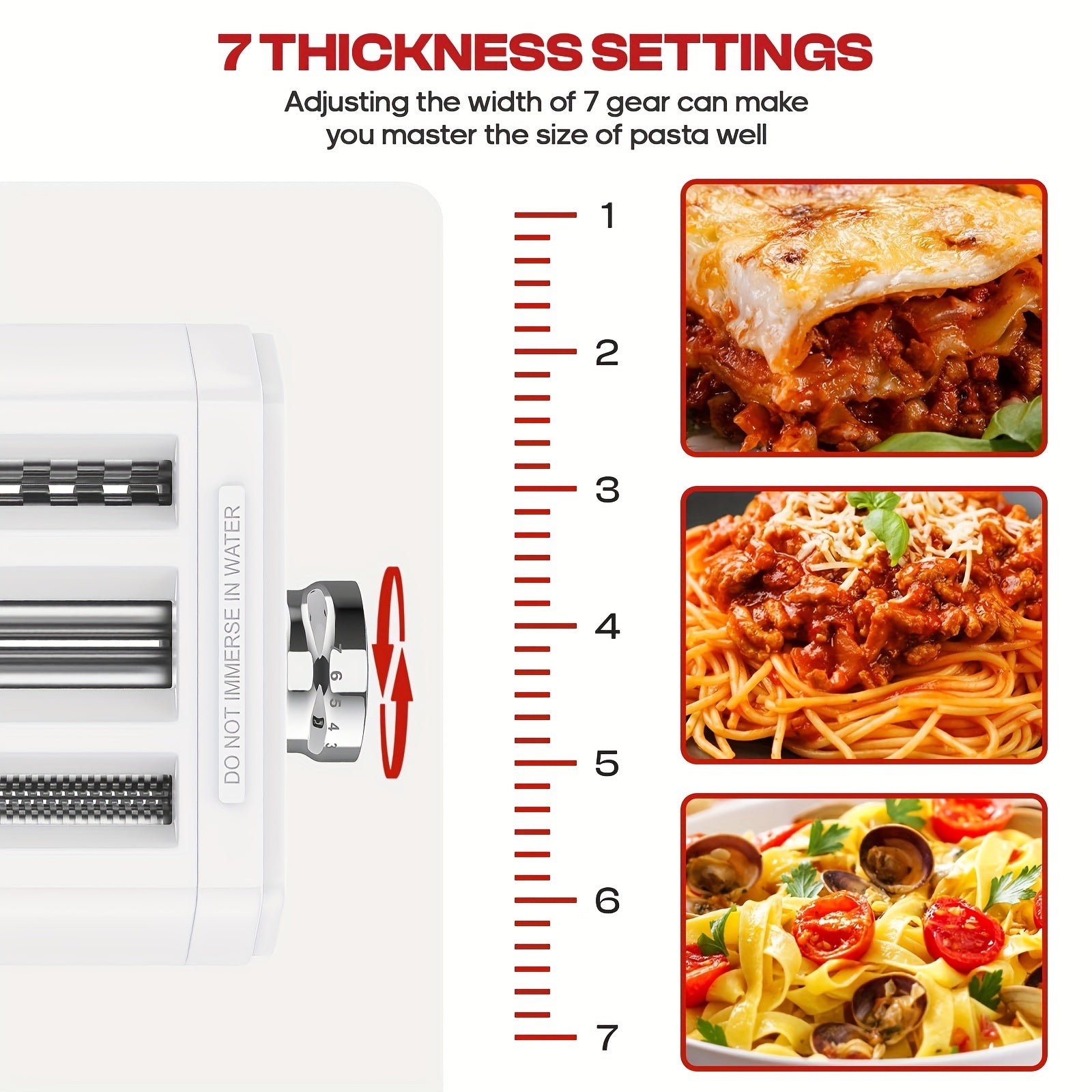 Manual Pasta Maker Machine, 3-in-1 Pasta Maker With 7 Adjustable Thickness Settings, Noodle Maker, Manual Pasta Maker For Pasta Roller, Spaghetti Cutter, Fettuccine Cutter