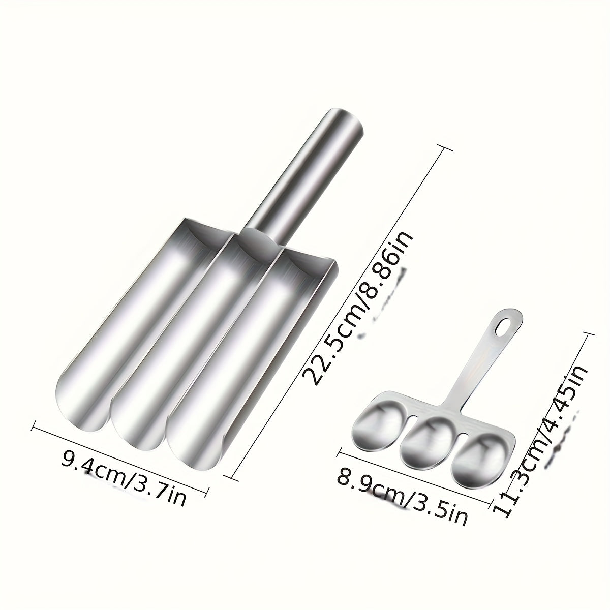 [Christmas Thanksgiving] 2pcs/set Stainless Steel Meatball Maker Set - 1pc Handle and 1pc Groove Non-Stick, Easy-to-Use Falafel & Meatball Mold for Perfectly Shaped Burgers, Cookies, and Rice Balls - Ideal for Holiday Cooking