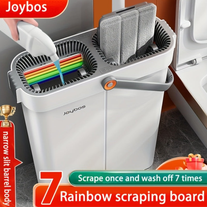 12.99inch Microfiber Flat Mop And Bucket Set Floor Cleaning System, Wet Dry Mop For Wall Cleaner With Long Handle, Hardwood Floor Mop With Microfiber Cloths. Bedroom/ Bathrooms/living Room Mops For Floor Cleaning