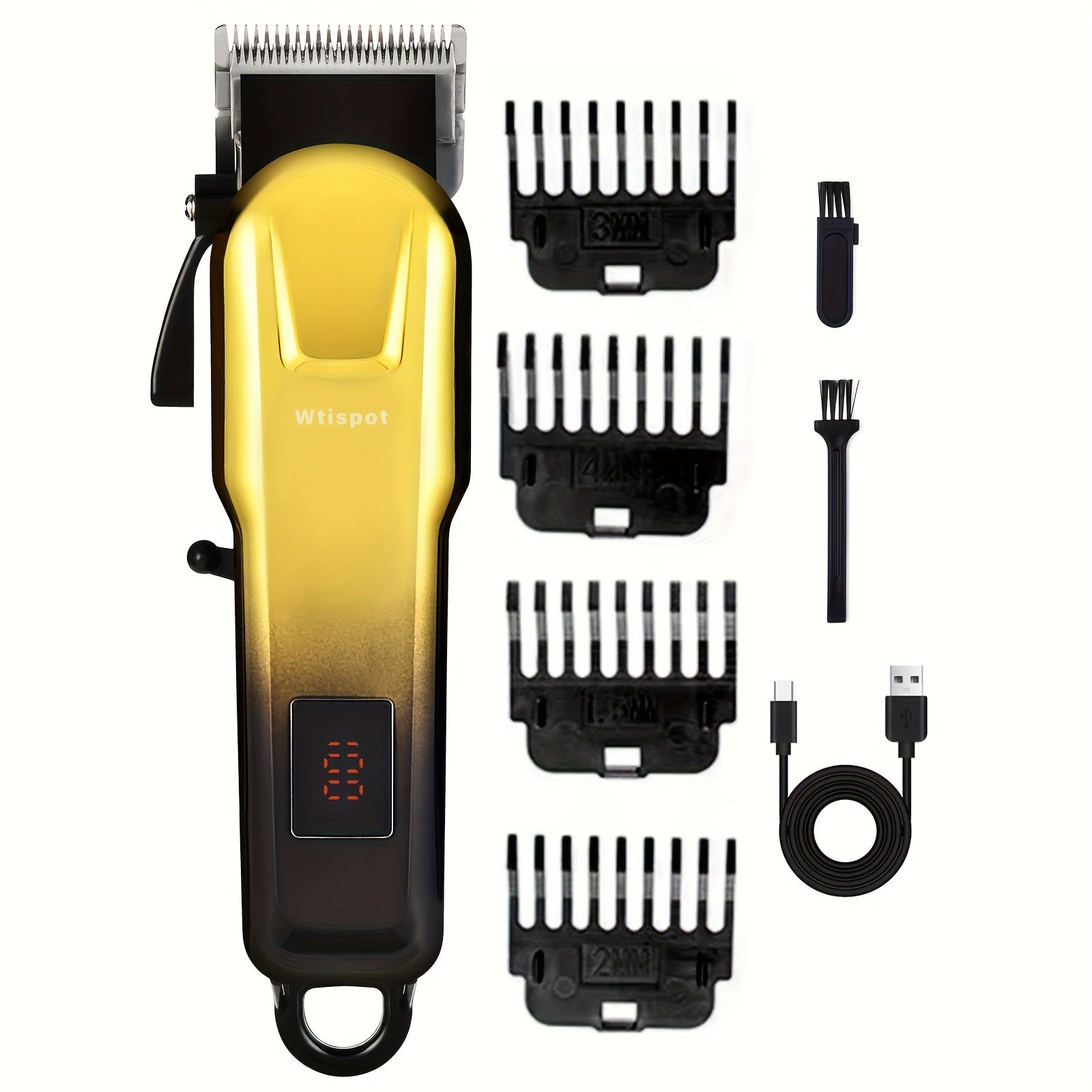 3-in-1 Set/2-in-1 Set/1pc Men's Hair Clipper Set And Beard Trimmer Set Men's Hair Clippers USB Charging Hair Clipper - LCD Power Display Suitable for Travel And Home Use, Comes with 4 Comb Attachments Men's Gift Birthday Gift