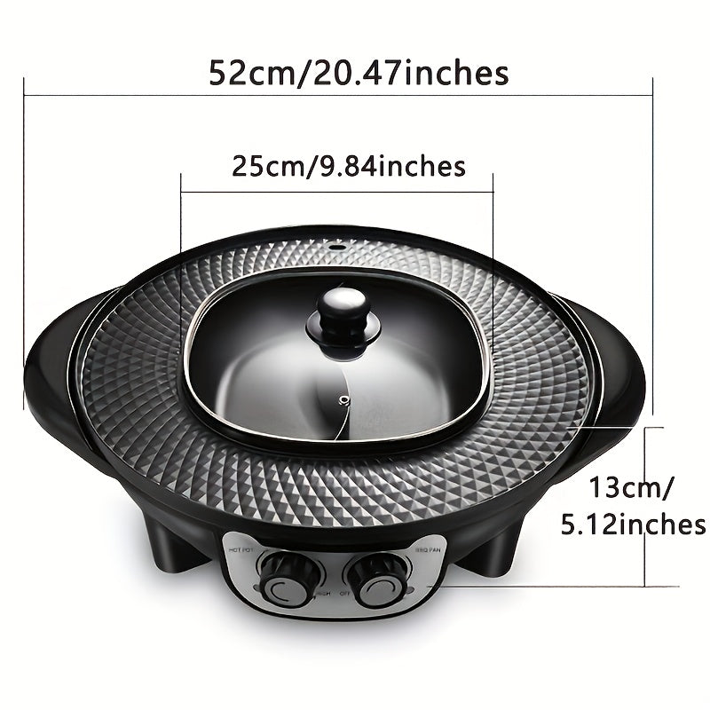 [Electric BBQ Grill Hot Pot] Smokeless Electric BBQ Grill and Hot Pot - Separable, Perfect for Home Cooking