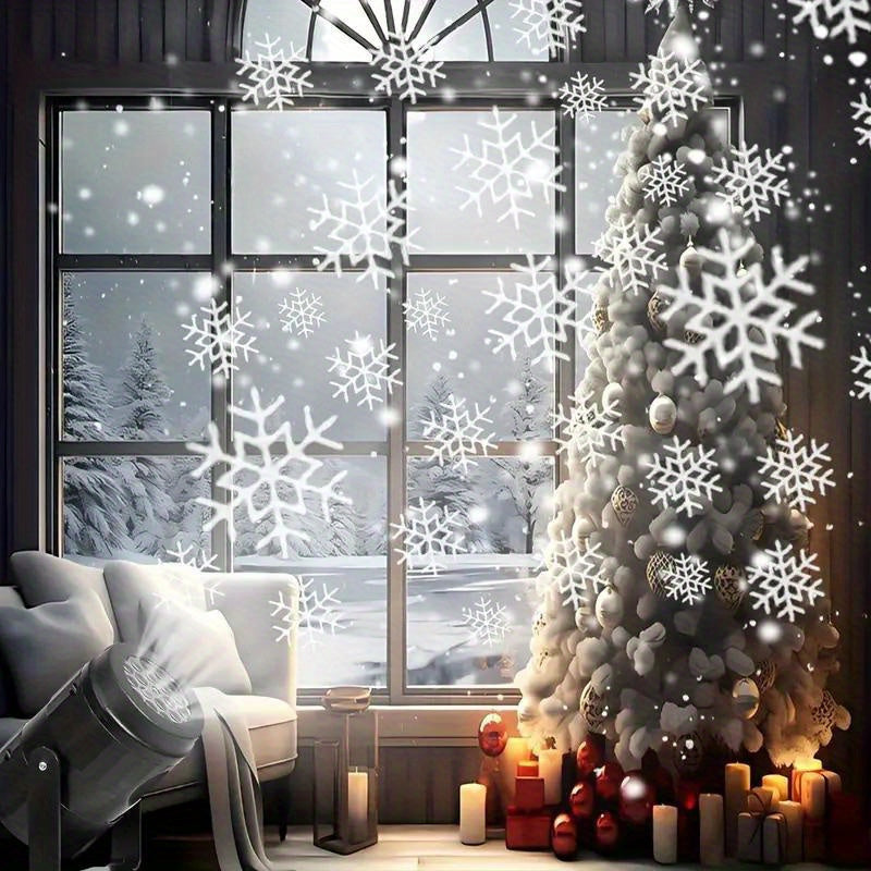 Snowflake Projection Lamp- USB-Powered Winter Wonderland Lighting with Falling Snowflakes Effect, for Home, Christmas, Weddings, Parties- LED Floor/ Ceiling Decoration, Christmas Light Decor, Decorative Lighting Piece, Highpr