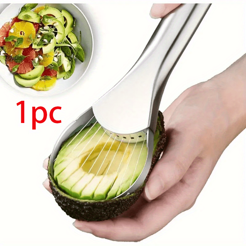 1pc 2-In-1 Avocado Slicer: Effortlessly Peel, Core, And Slice Hass Avocados with Stainless Steel Construction, Outdoor kitchenware, essential tools for outdoor camping and dining