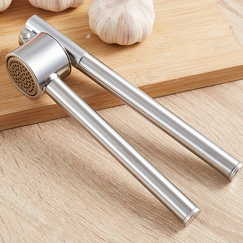 1pc Heavy-Duty Manual Garlic Press & Ginger Squeezer - Heavy-Duty Aluminum Construction, Ergonomic Handle, No Electricity Needed - for Home, Kitchen, Ginger Preparation, Sturdy Build, Compact Design, Restaurant Use - Easy-Cle