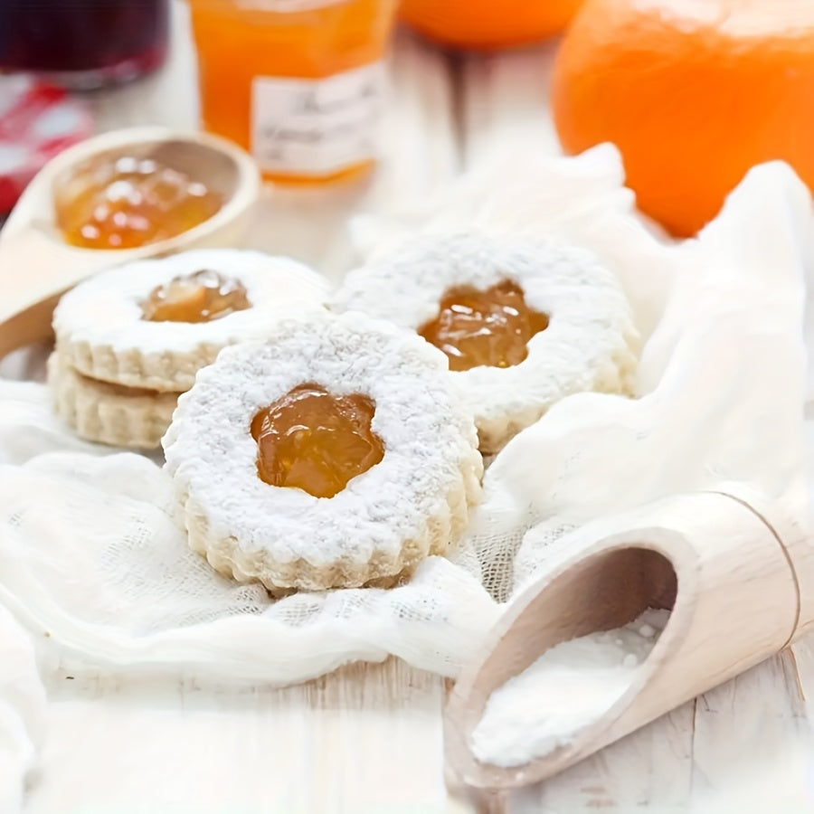 9pcs/set Stainless steel Christmas flower cookie mold set, suitable for making cakes, biscuits, etc., kitchen props, DIY baking tools, baking tools.