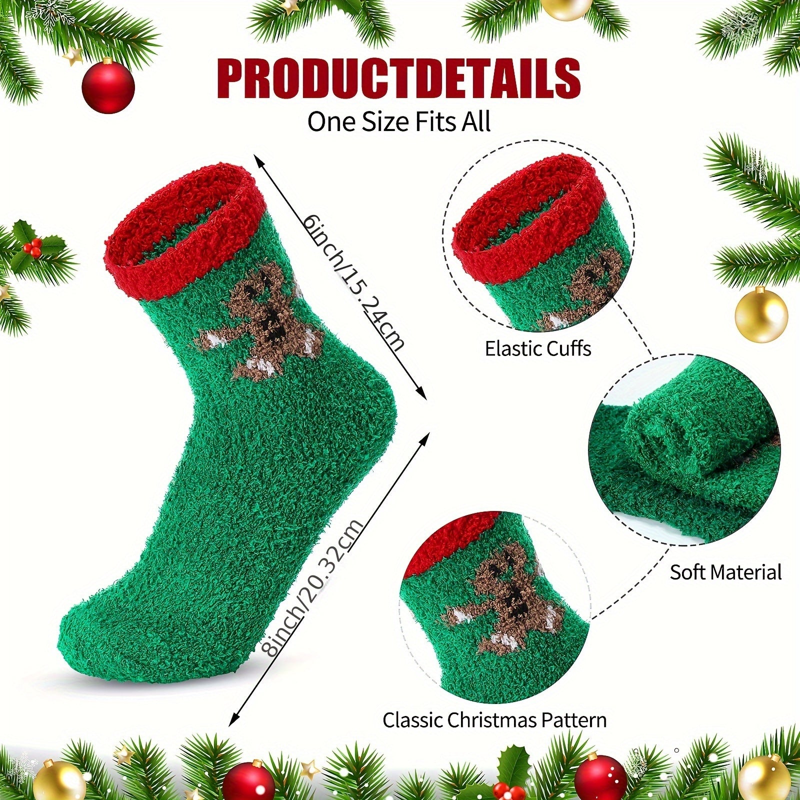[Christmas Socks] 52 Pairs Plush Polyester Christmas Socks for Women & Girls - Soft Warm Winter Slipper Socks with Santa Reindeer Snowman Elf Designs, Festive Striped Dotted Solid Colors, Holiday Party Favors & Novelty Gift P