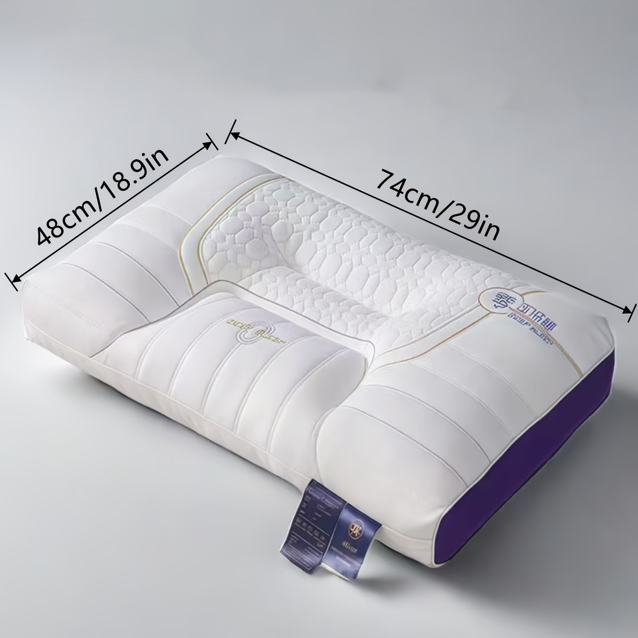 1pc Zero Pressure Deep Sleep Neck Pillow - 4-Level Ergonomic Cervical Pillow with Anti-Hunchback Design, Soft & Firm Support for Side/Back/Stomach Sleepers, Non-Collapsing Core, 8-Hour Comfort, Hand Washable, Ideal for Home U