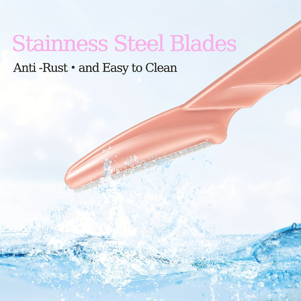 24pcs Eyebrow Shaver & Face Shaver for Women & Men - Eyebrow Trimmer with Protective Cover, Safe & Painless Facial Hair Remover for Upper Lip, Beginners, Personal Care Grooming Tools