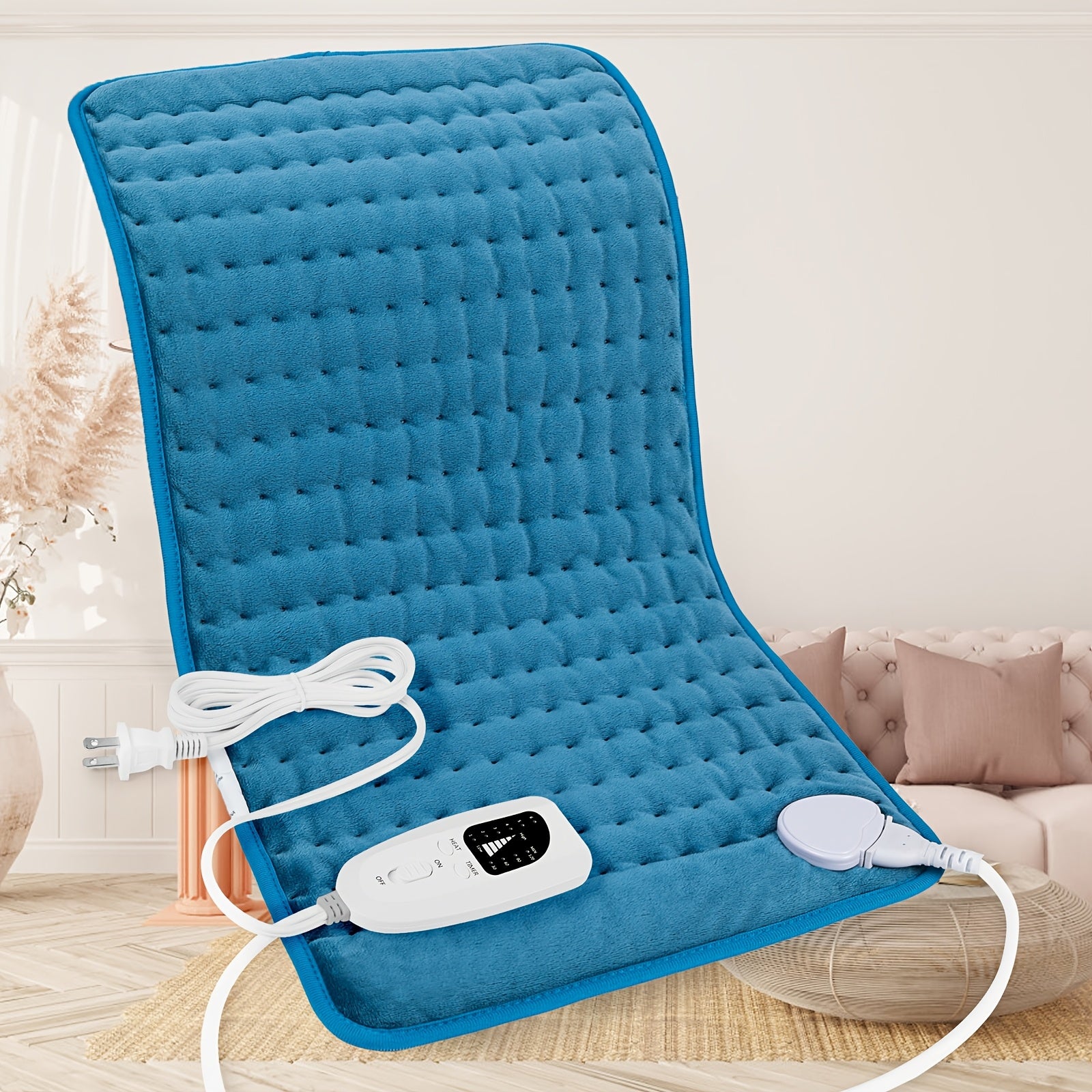Extra Large Heating Pad, Electric Heating Pad, Portable, 24 "x12", 6 Heating Levels, Quickly Heats Up To 140 ° F, Automatically Shuts Off In 2 Hours, Leg, Shoulder, Knee, Neck Heating - Machine Washable, Ideal Gift For Paren