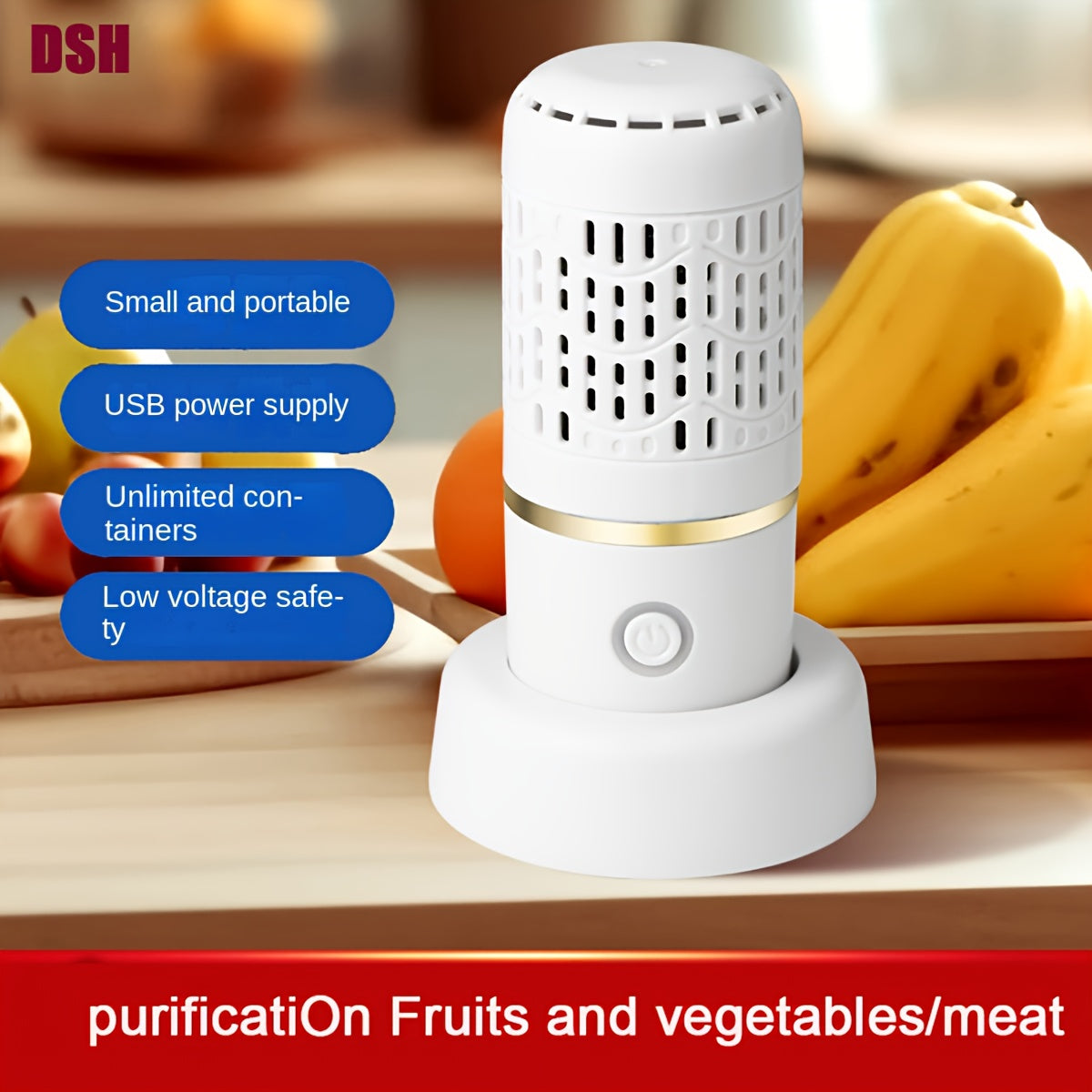 USB Rechargeable Fruit and Vegetable Cleaner - Portable Cleaning Machine for Fruits, Vegetables, Seafood, Meat, and Utensils - Ideal for Travel, Picnics, and Home Use - Essential Picnic Accessory