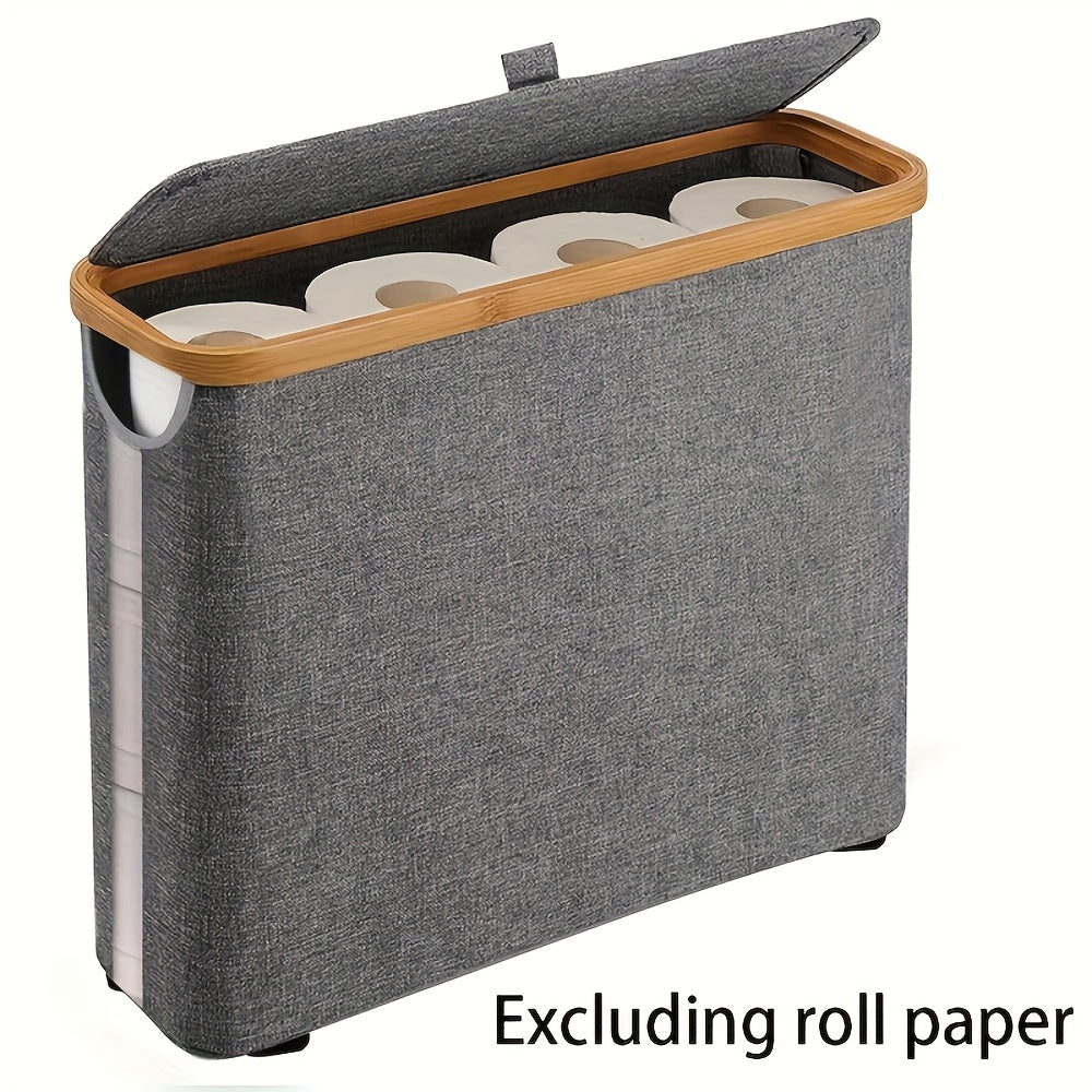 Toilet Paper Basket, Bamboo Toilet Paper Storage - Ultimate Bathroom Storage with Bamboo Lid, Large Toilet Paper Holder Can Hold 9 Rolls, Bathroom Toilet Paper Storage Cabinet, Toilet Paper Storage Containers