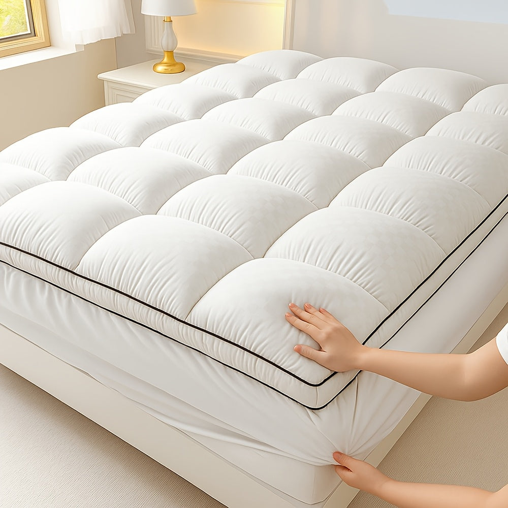 Extra Thick Queen Mattress Topper with 1000GSM Heavyweight - Cooling Quilted Fitted Bed Pad, 8-21" Deep Pocket, Stretchable Mattress Protector, Machine Washable, Spill & Bedbug Proof, Multi-Color Options ( Shown) for Enhanced