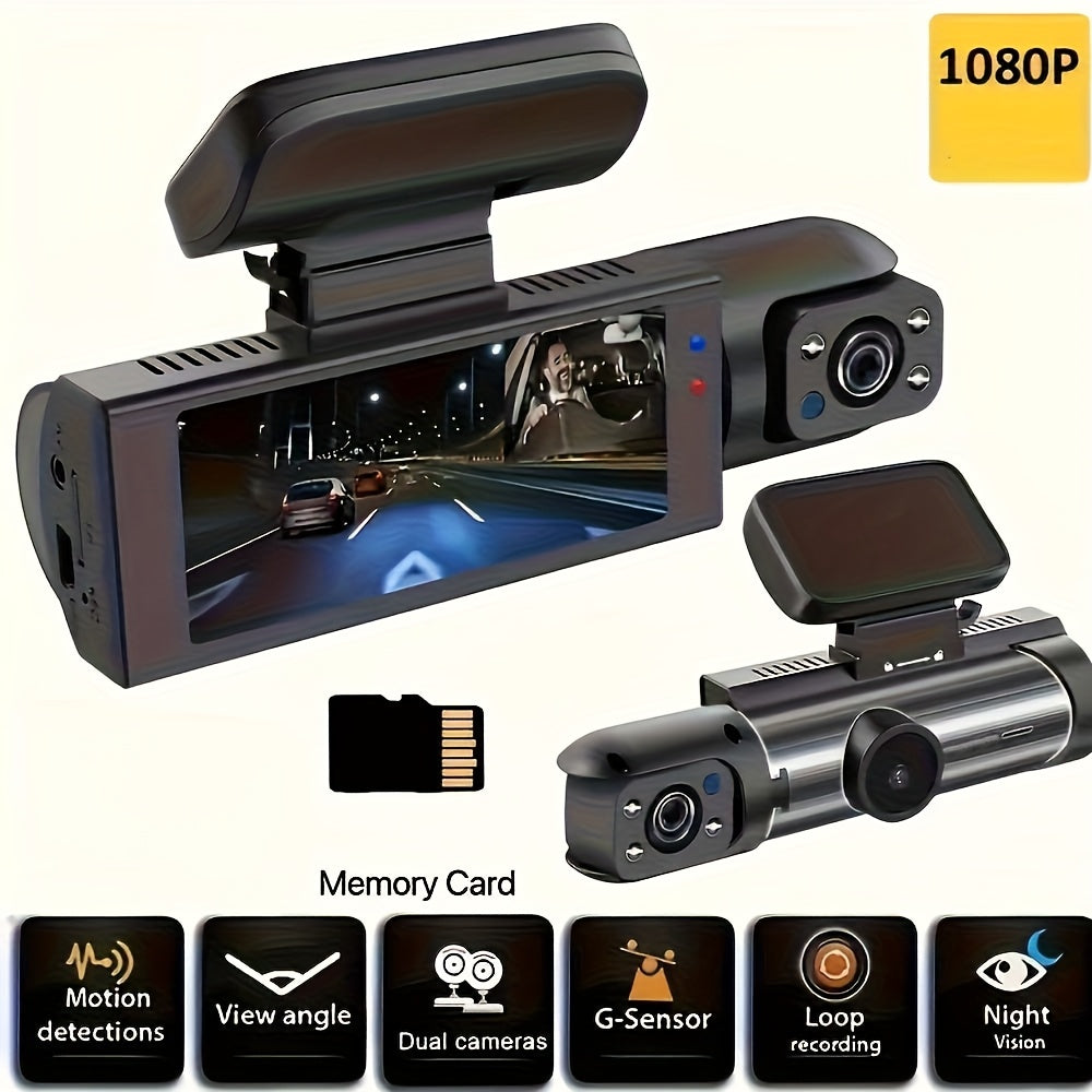 Podofo 1080P Dual Camera, Dash Cam For Cars, Front And Inside, Car Camera With IR Night Vision, Loop Recording, Wide Angle Car DVR Camera With 3.16 Inch IPS Screen, Dual Lens Car Dashboard Video Cam As A Christmas Gift, Witho