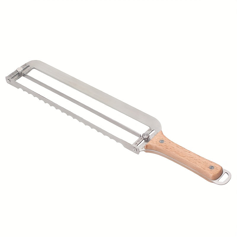 1 Set of Ergonomic Stainless Steel Bread Slicer, Bread Cutter with Serrated Edge - 16.54inch Adjustable Thickness Precision Scale, Suitable for Restaurants, Bakeries, Coffee Shops, Dessert Stores, Home Kitchen Use, Durable Wo